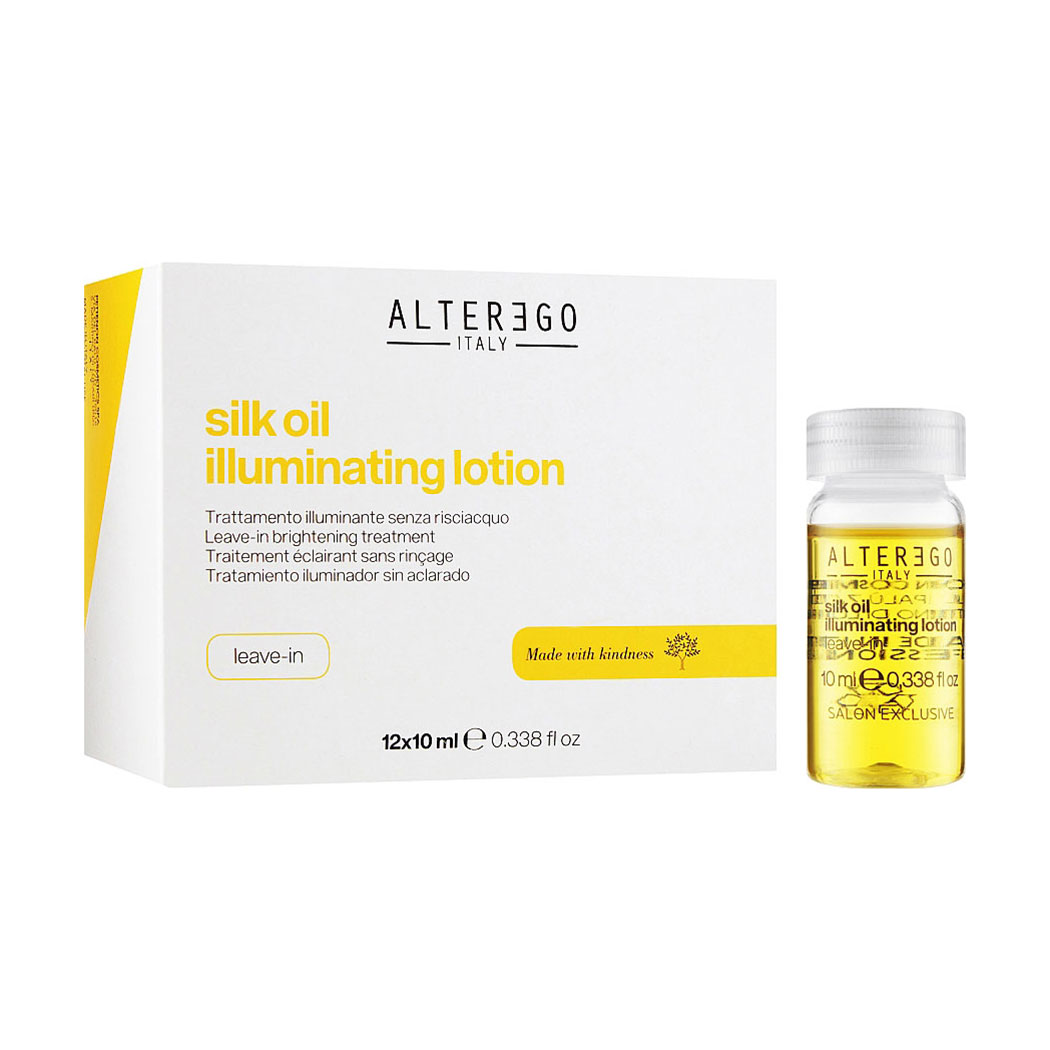 Незмивний відновлювальний лосьйон для волосся Alter Ego Silk Oil Illuminating Lotion, 12*10 мл
